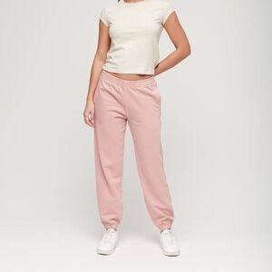 Superdry Womens Embroidered  Joggers Sweatpants Vintage Blush Pink Size 10